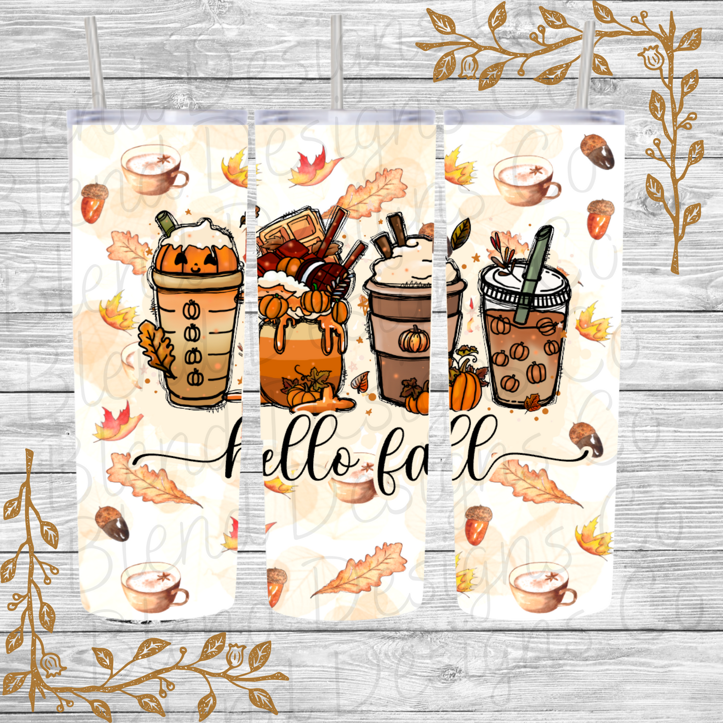 Hello Fall Coffee Sublimated Tumbler