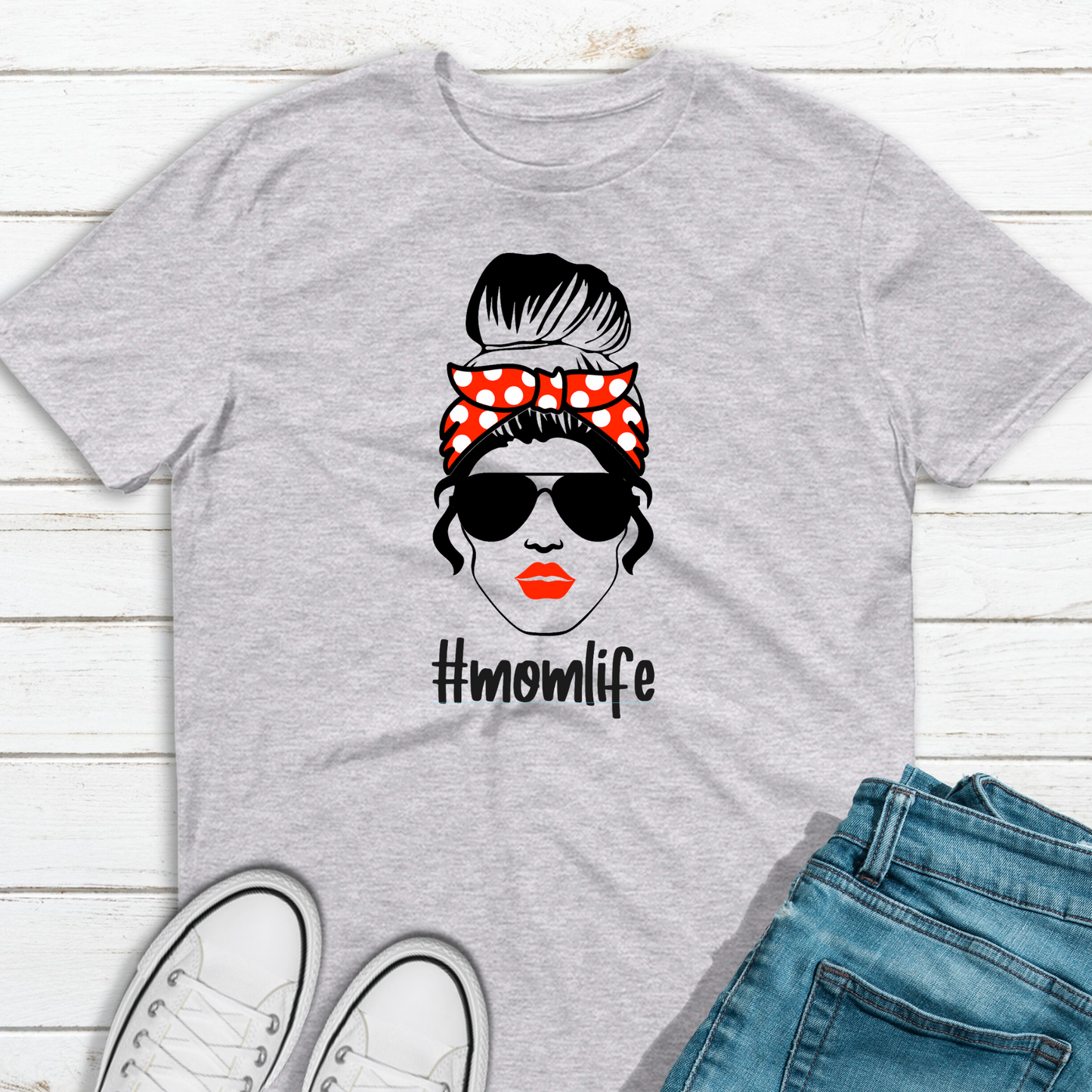 Messy Bun Mom Life T Shirt