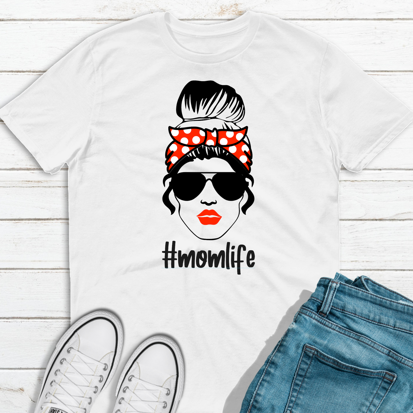 Messy Bun Mom Life T Shirt