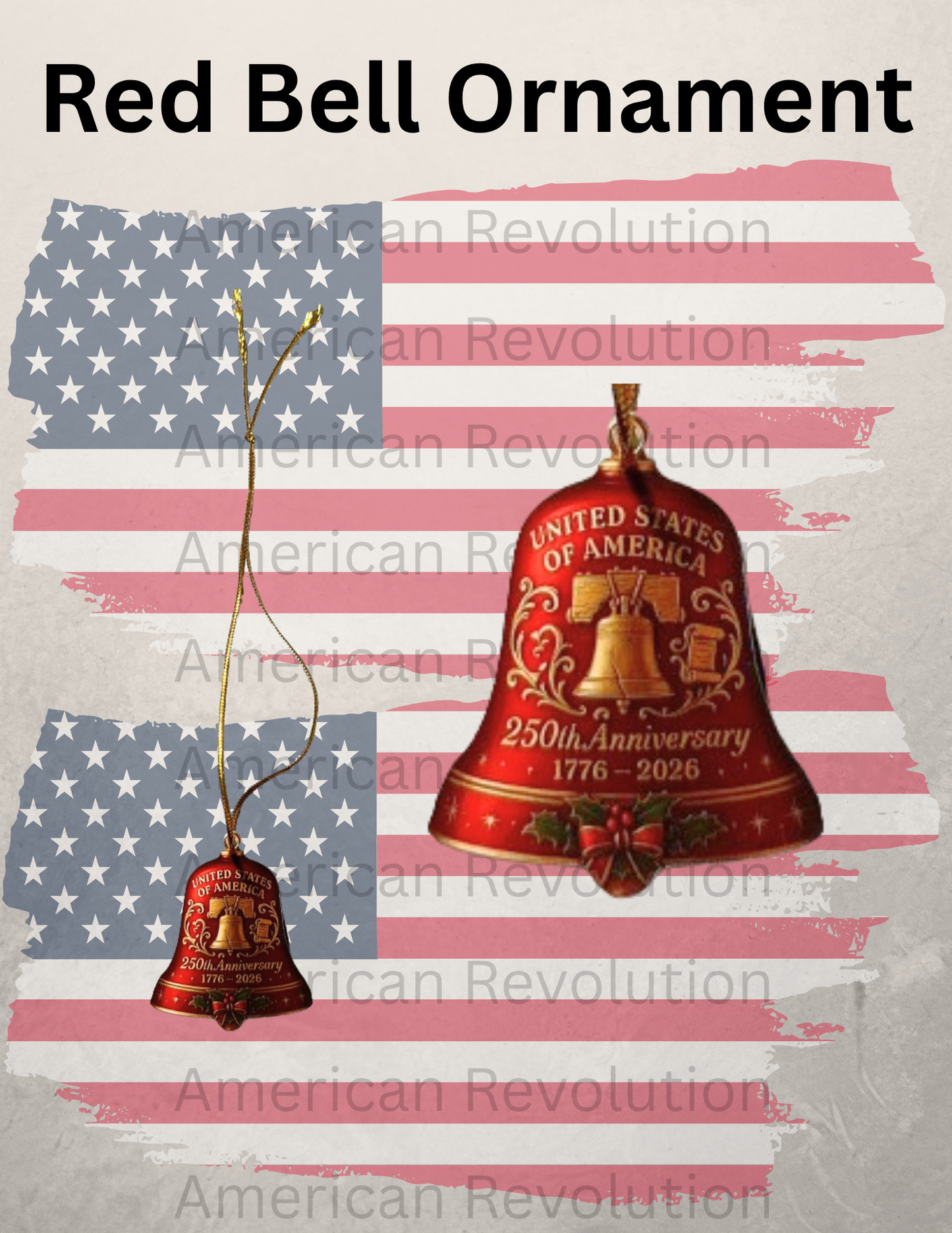 Acrylic Bell Ornament--Red